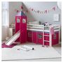 Voir la diapositive 2 : HomeStyle4U Lit rose mi-haut 90x200 cm avec tour matelas