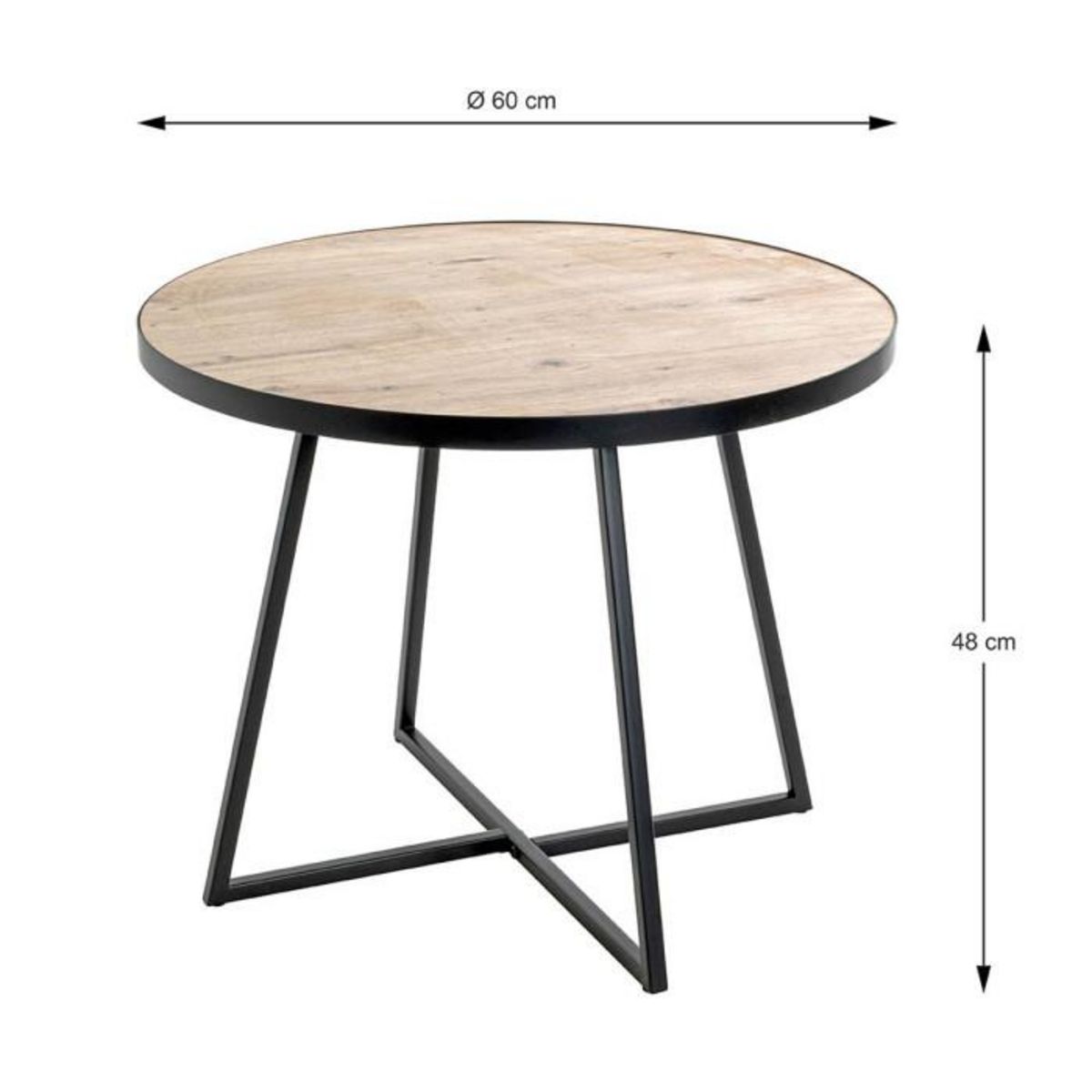 Paris Prix Table Basse  Miranda  60cm Chêne & Noir