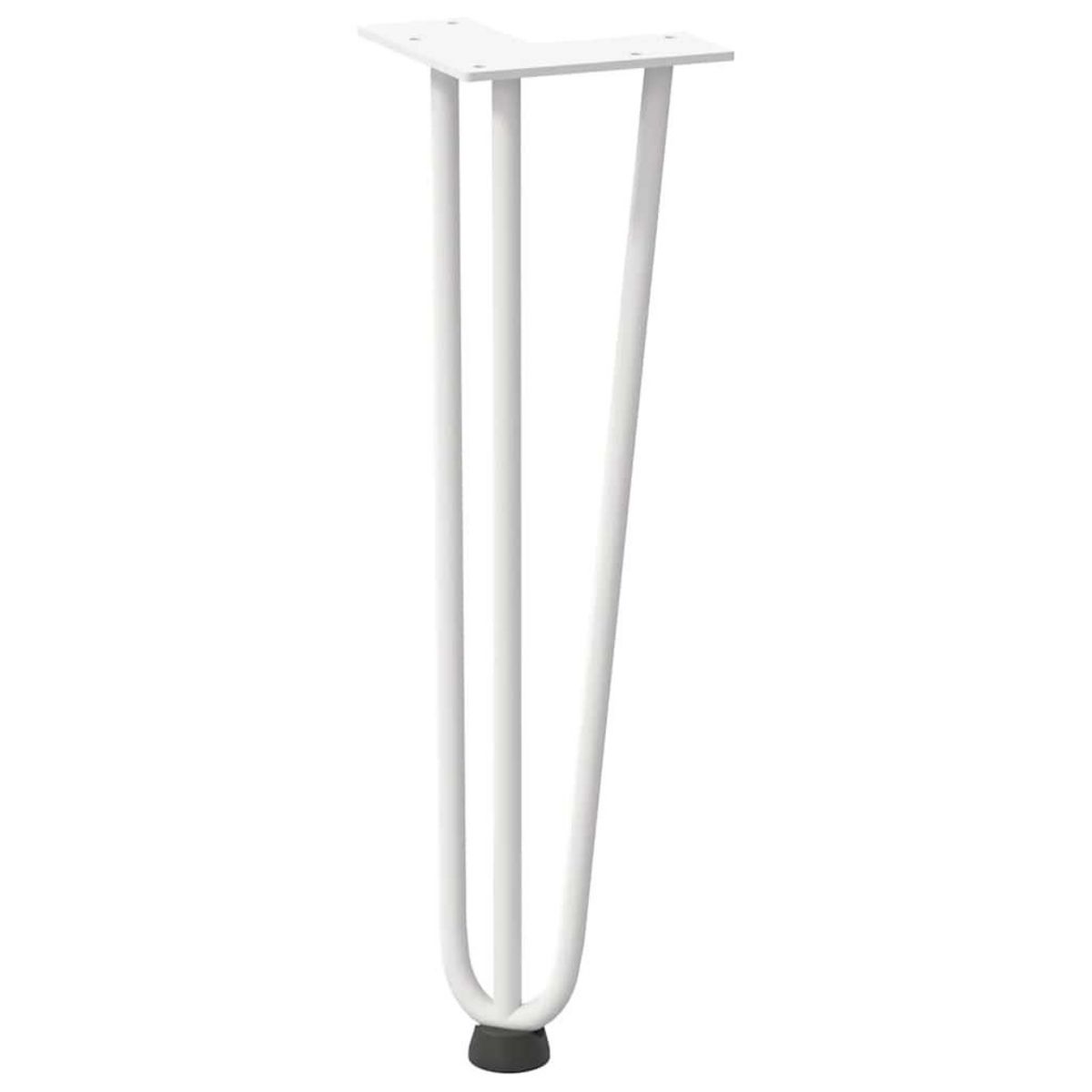 VIDAXL Pieds de table en forme d'epingle a cheveux 4 pcs blanc 42 cm