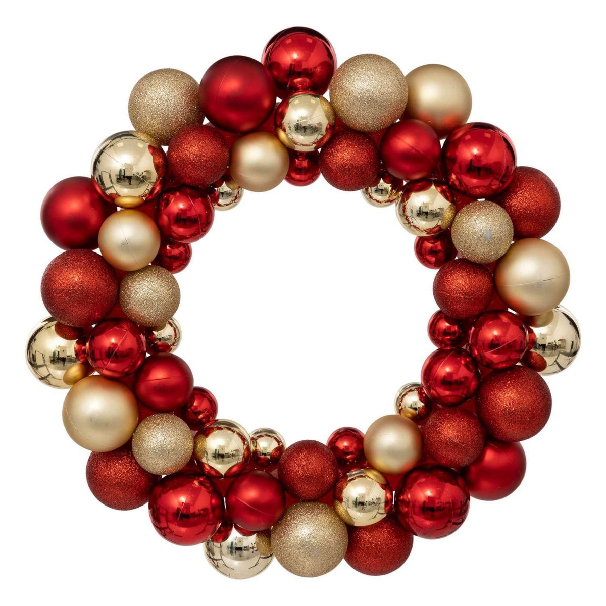 ATMOSPHERA Couronne boule de Noël - Diam 35 cm - Rouge et Or