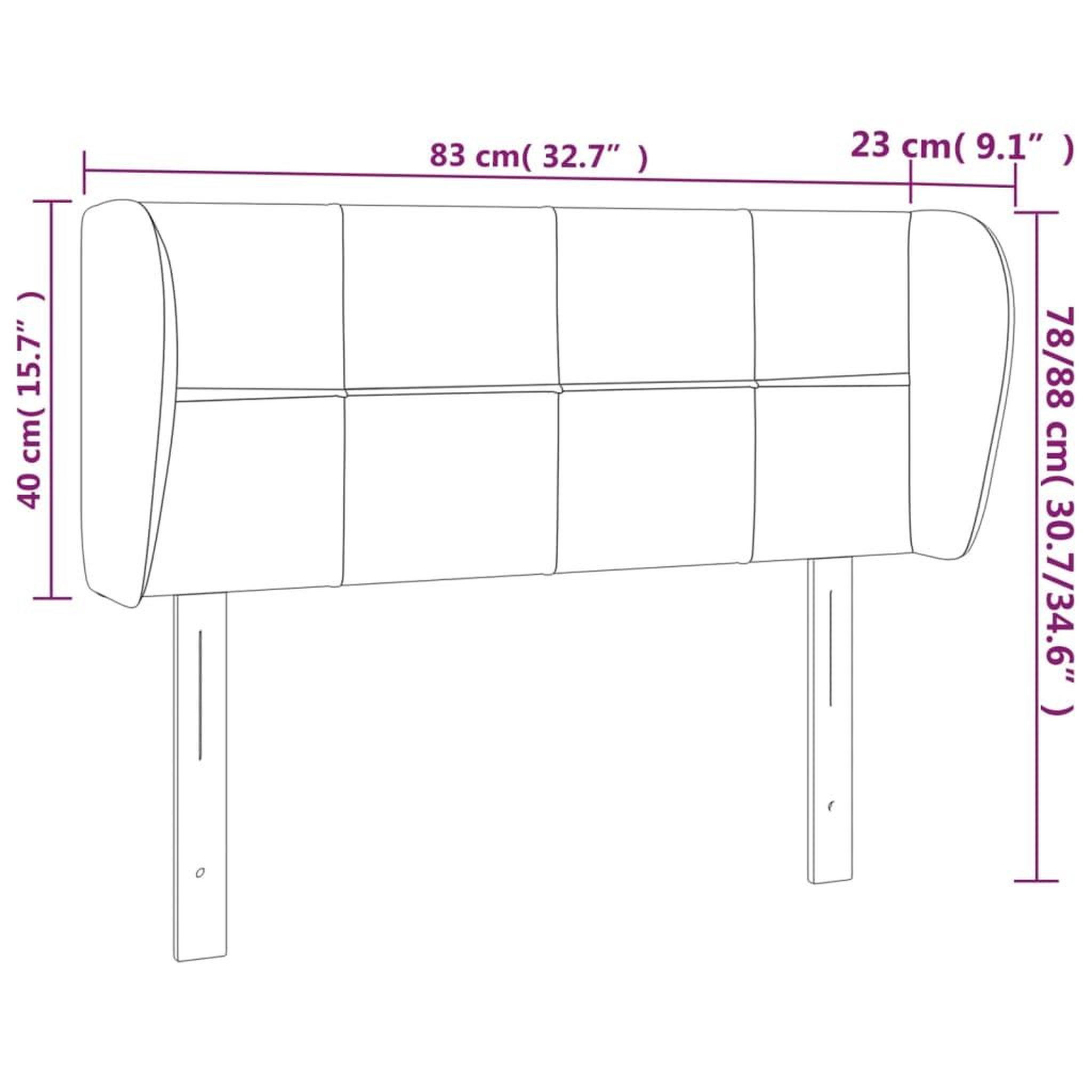 Voir la diapositive 6 : VIDAXL Tete de lit avec oreilles Gris clair 83x23x78/88 cm Velours