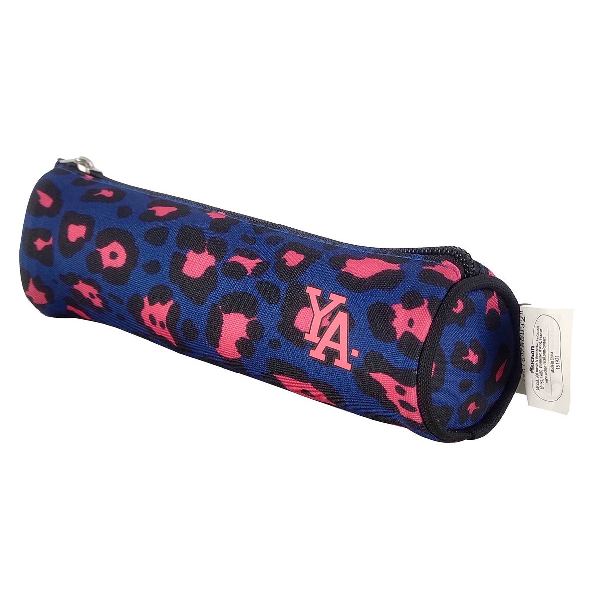 YOUNG'S ATTITUDE Trousse scolaire ronde polyester imprimé animalier bleu et rose