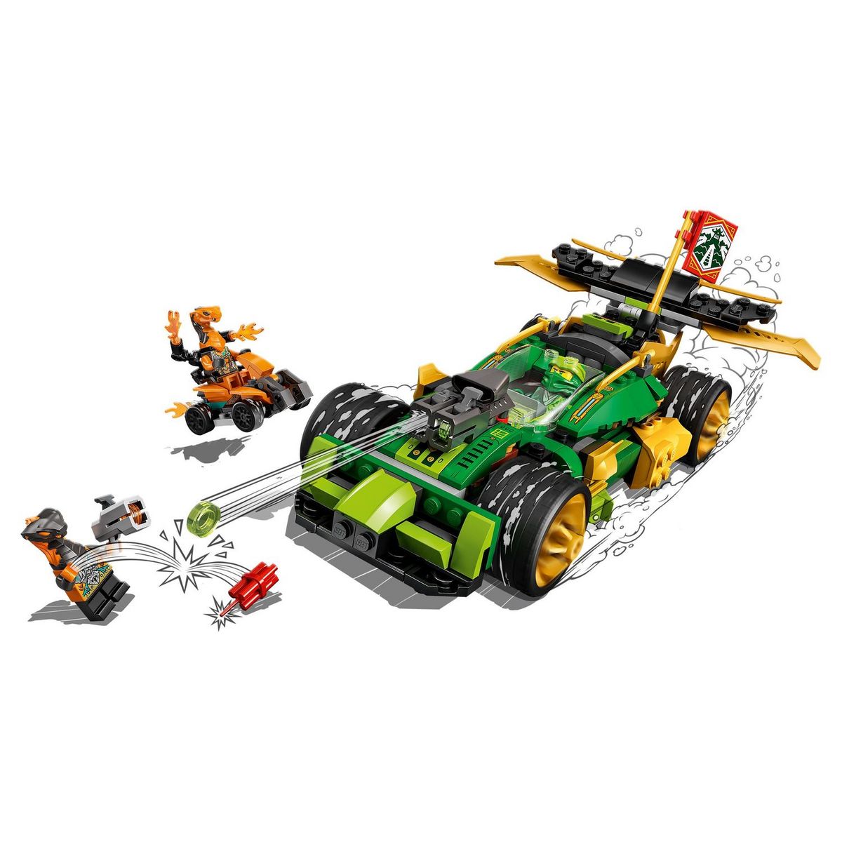 LEGO NINJAGO 71763 L&rsquo;Évolution Voiture De Course de Lloyd, Jouet pour Enfants dès 6 Ans