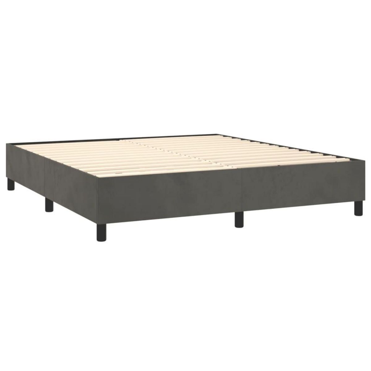 VIDAXL Cadre de lit sans matelas gris fonce 200x200 cm velours