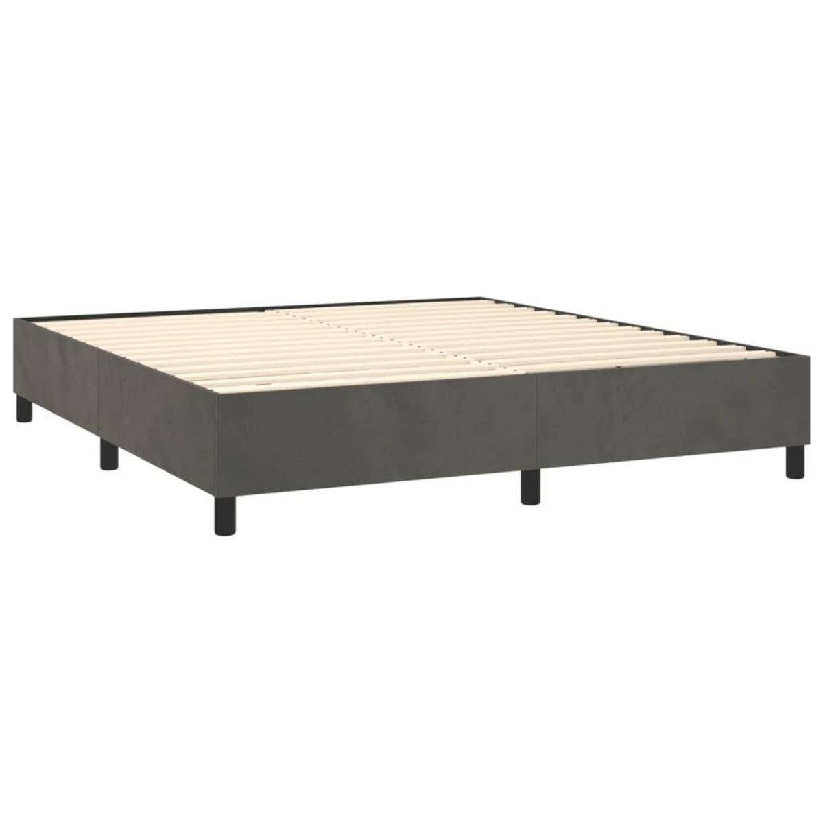 VIDAXL Cadre de lit sans matelas gris fonce 200x200 cm velours