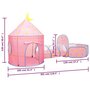 Voir la diapositive 6 : VIDAXL Tente de jeu pour enfants avec 250 balles Rose 301x120x128 cm