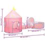 Voir la diapositive 6 : VIDAXL Tente de jeu pour enfants avec 250 balles Rose 301x120x128 cm