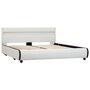 VIDAXL Cadre de lit avec LED Blanc Similicuir 160 x 200 cm