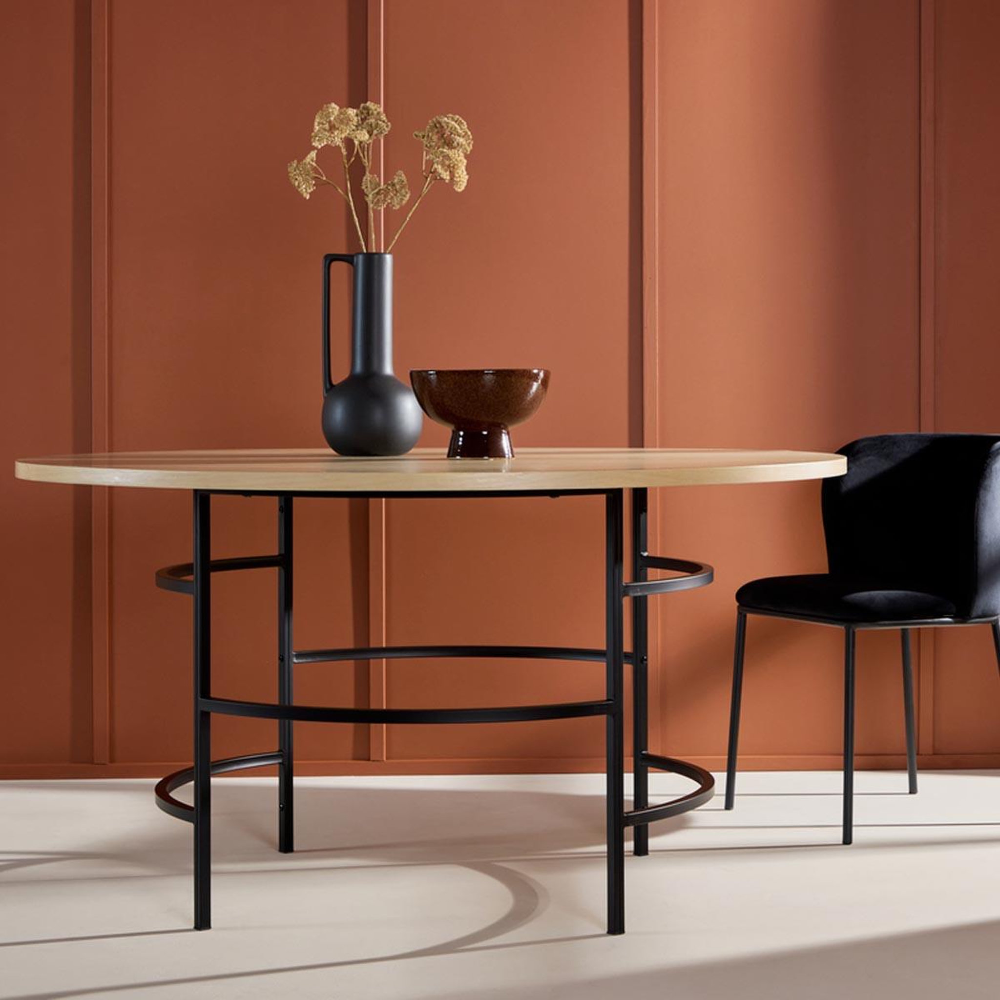 Voir la diapositive 4 : Paris Prix Table à manger ronde  copenhagen  140cm naturel