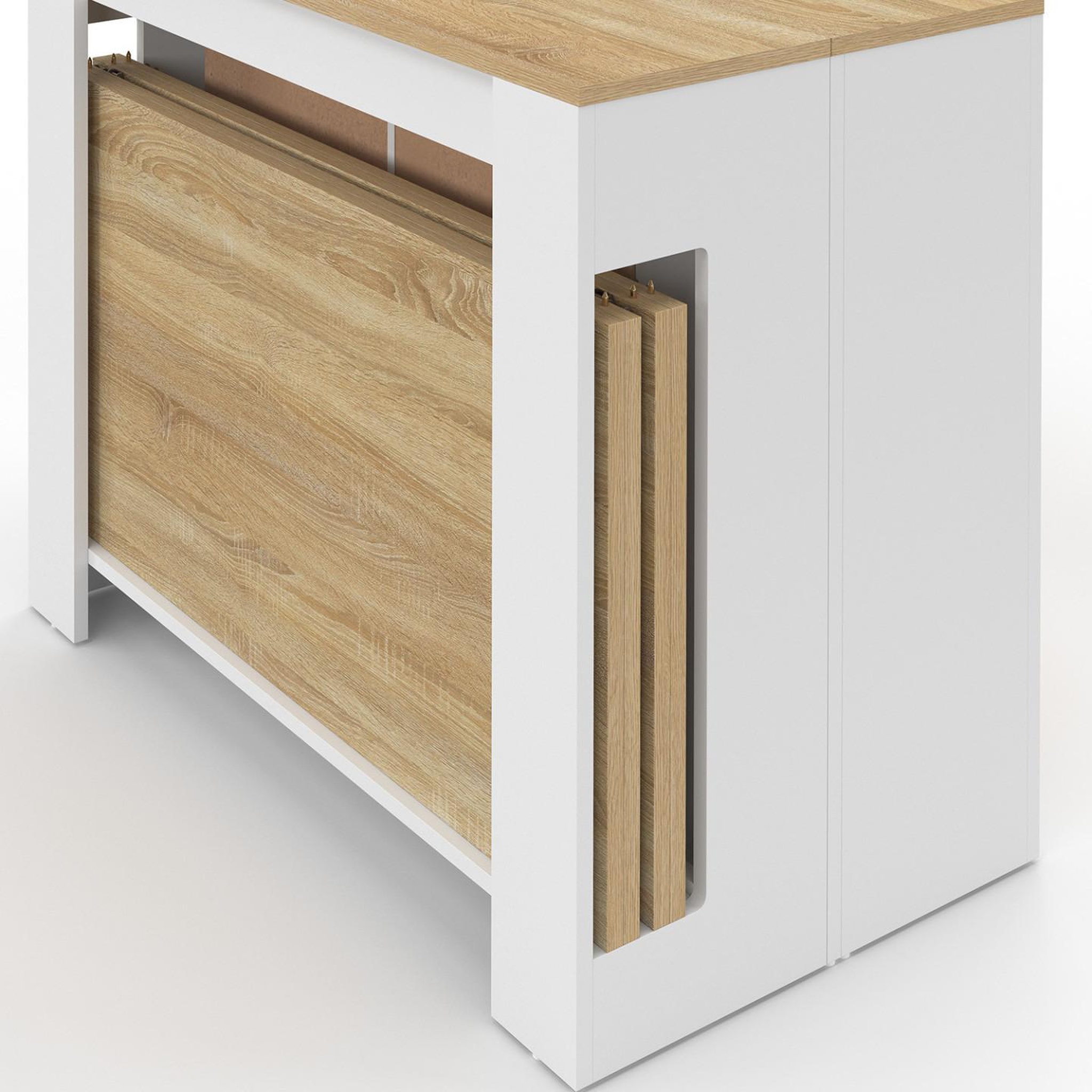 Voir la diapositive 6 : ID MARKET Table buffet extensible orlando 10 personnes 235 cm bois blanc et façon hêtre