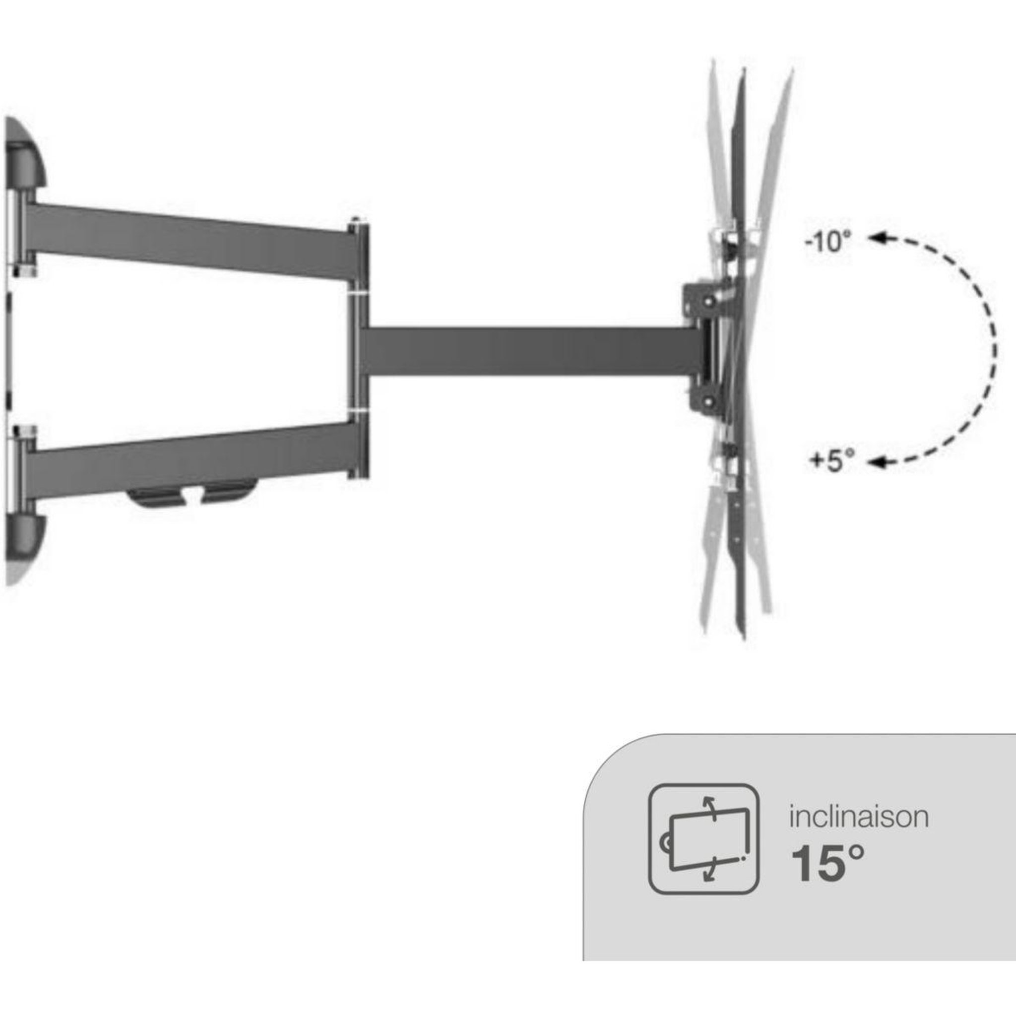 Voir la diapositive 2 : ADEQWAT Support mural tv mouv tv 32-85''
