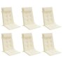 Voir la diapositive 3 : VIDAXL Coussins de chaise a dossier haut lot de 6 creme tissu oxford