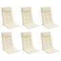 Voir la diapositive 3 : VIDAXL Coussins de chaise a dossier haut lot de 6 creme tissu oxford