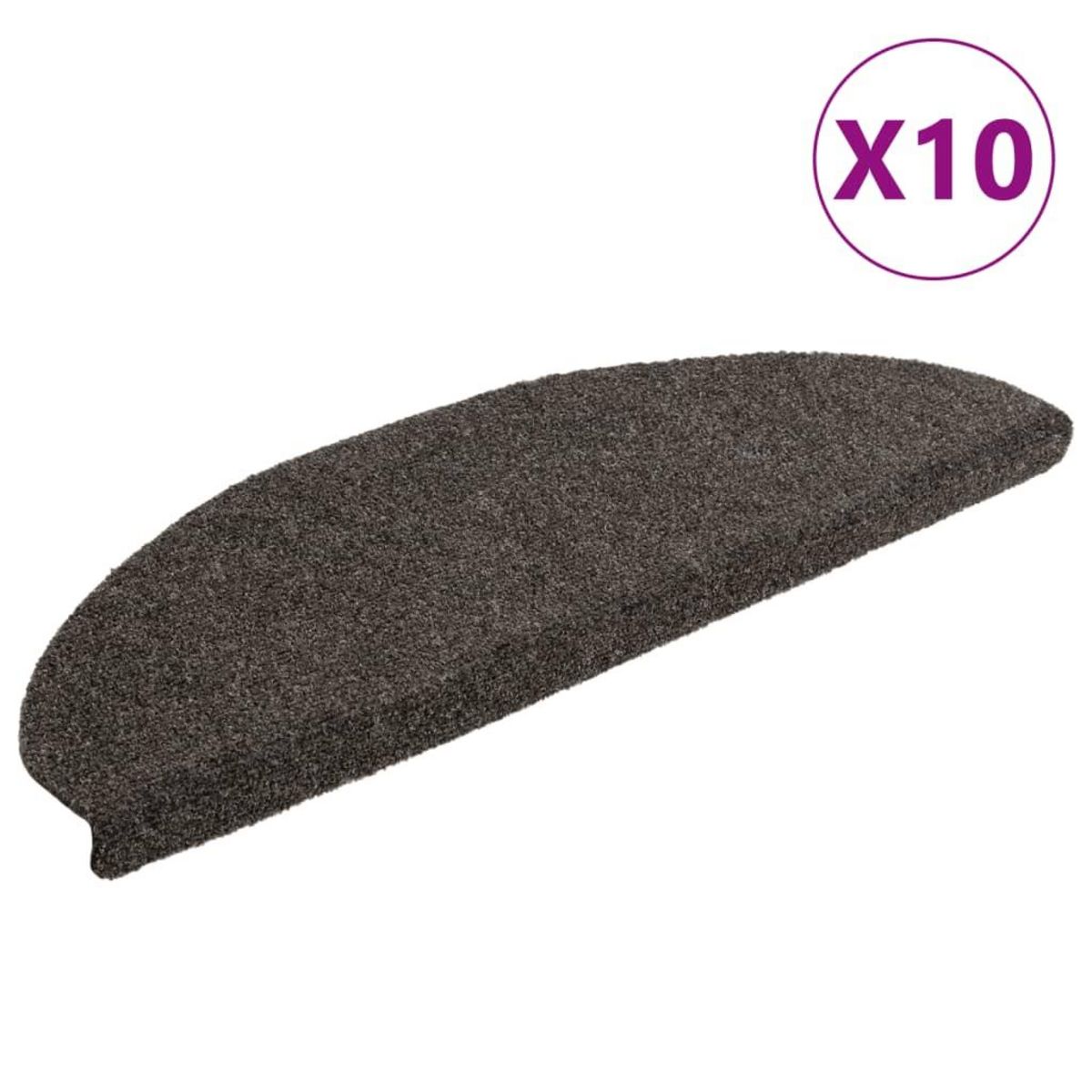 VIDAXL Tapis d'escalier autocollants 10 pcs anthracite 65x21x4 cm
