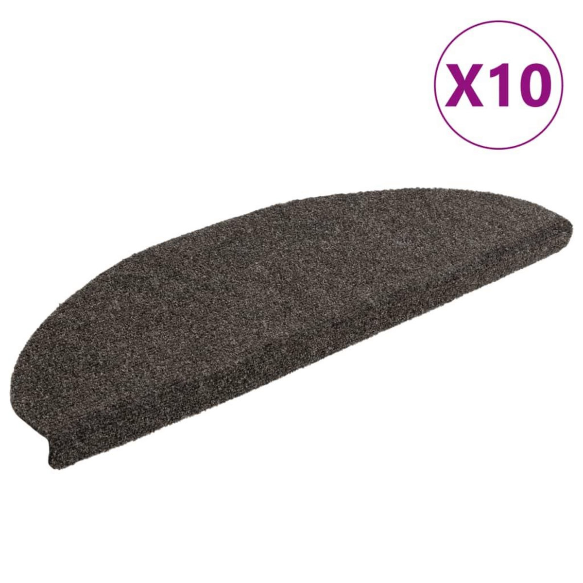 VIDAXL Tapis d'escalier autocollants 10 pcs anthracite 65x21x4 cm