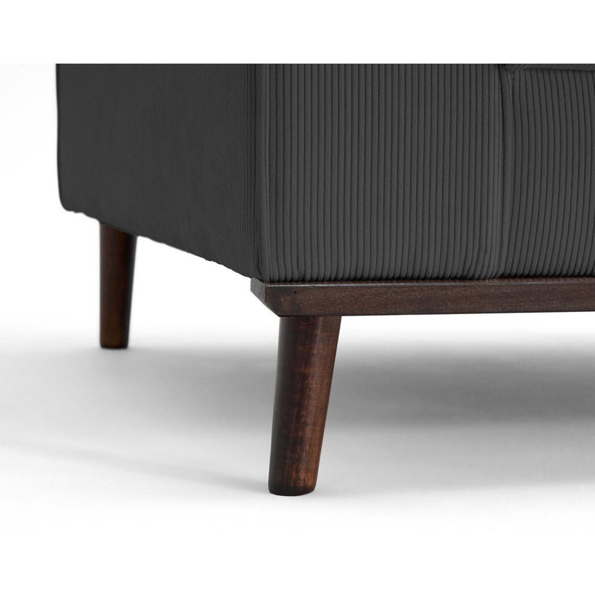 LISA DESIGN Albane - fauteuil en velours côtelé pieds bois foncé