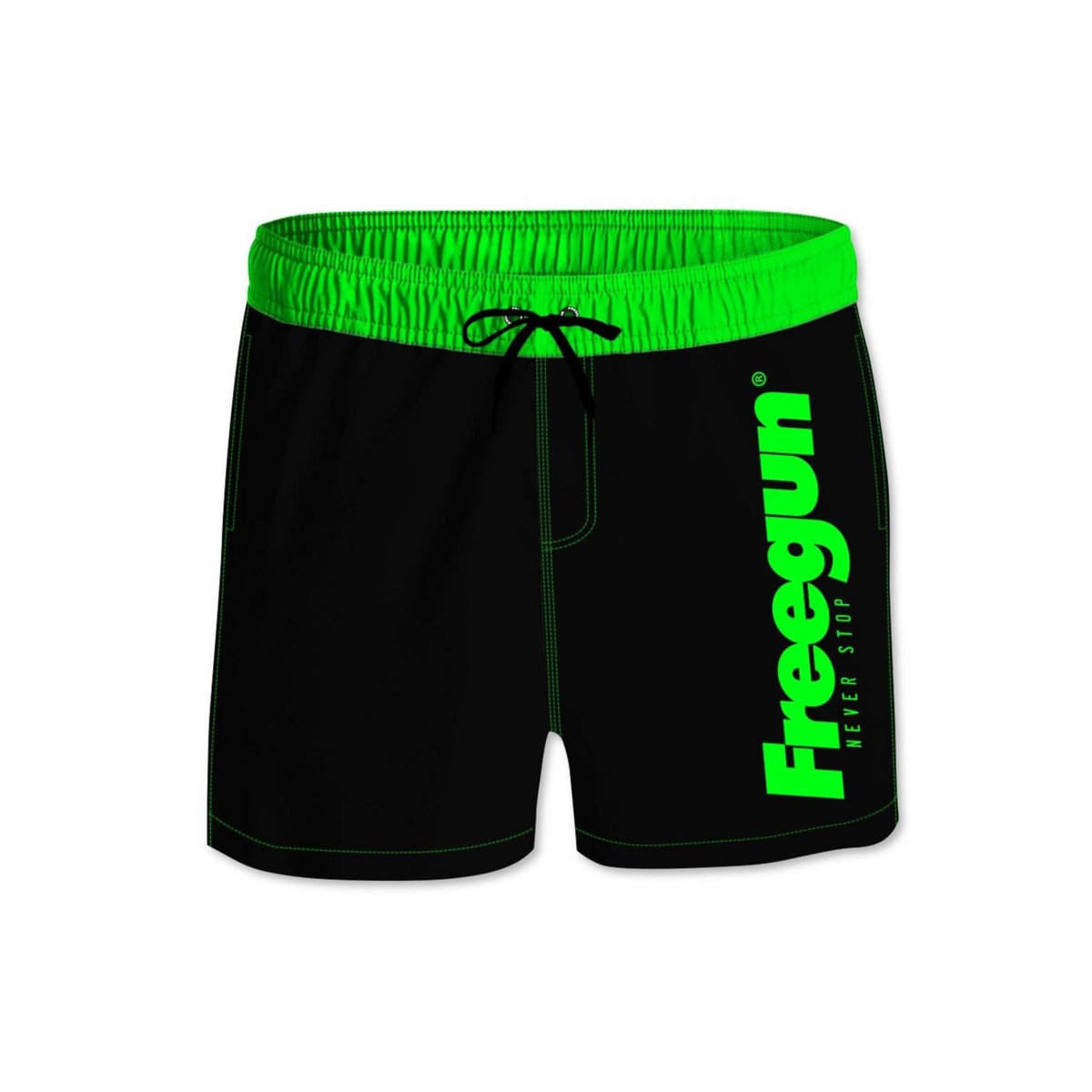 FREEGUN Boardshort Court garçon ceinture élastique et colorée