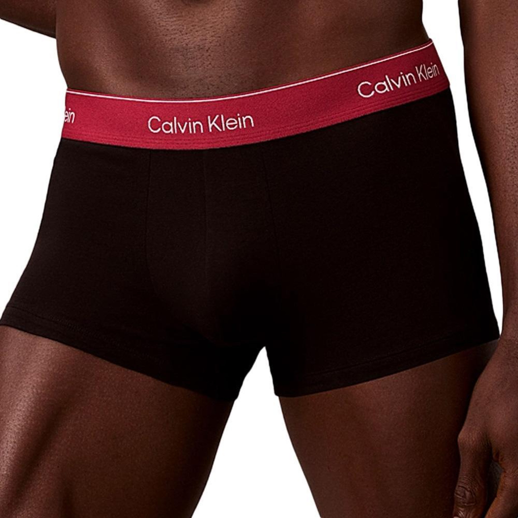 Voir la diapositive 2 : CALVIN KLEIN JEANS x3 Boxers Noir/Rose/Bleu Homme Calvin Klein Rise Trunk