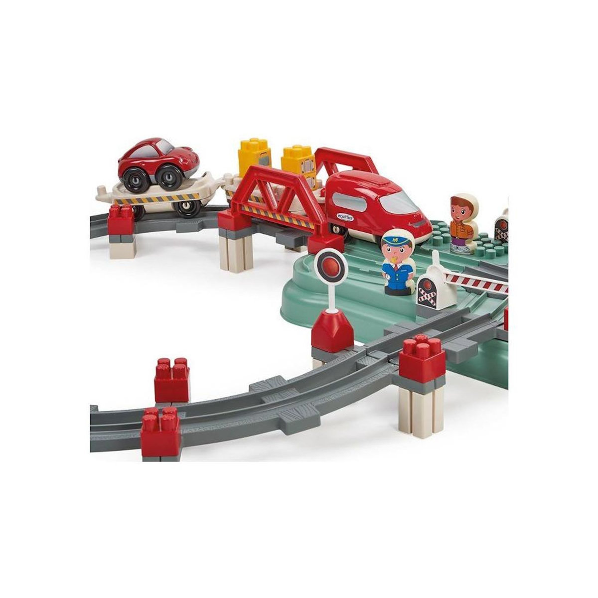 Ecoiffier Baril circuit train - ECOIFFIER - 140 pcs - Des 18 mois