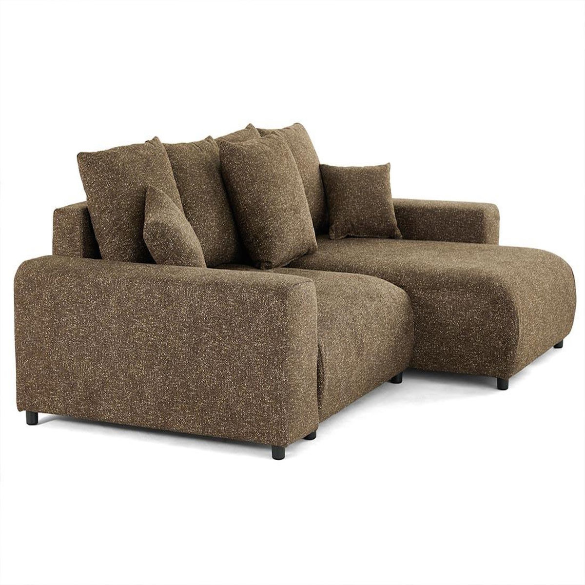 LISA DESIGN Jake - canapé panoramique d'angle droit 7 places convertible avec coffre en fausse fourrure