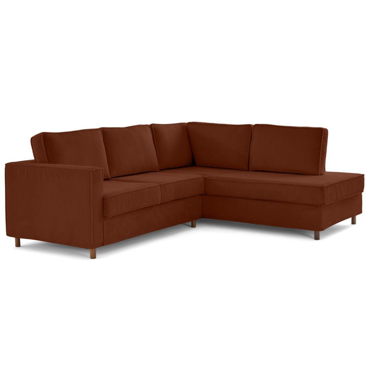 LISA DESIGN Jake - canapé déhoussable d'angle droit 5 places en velours côtelé