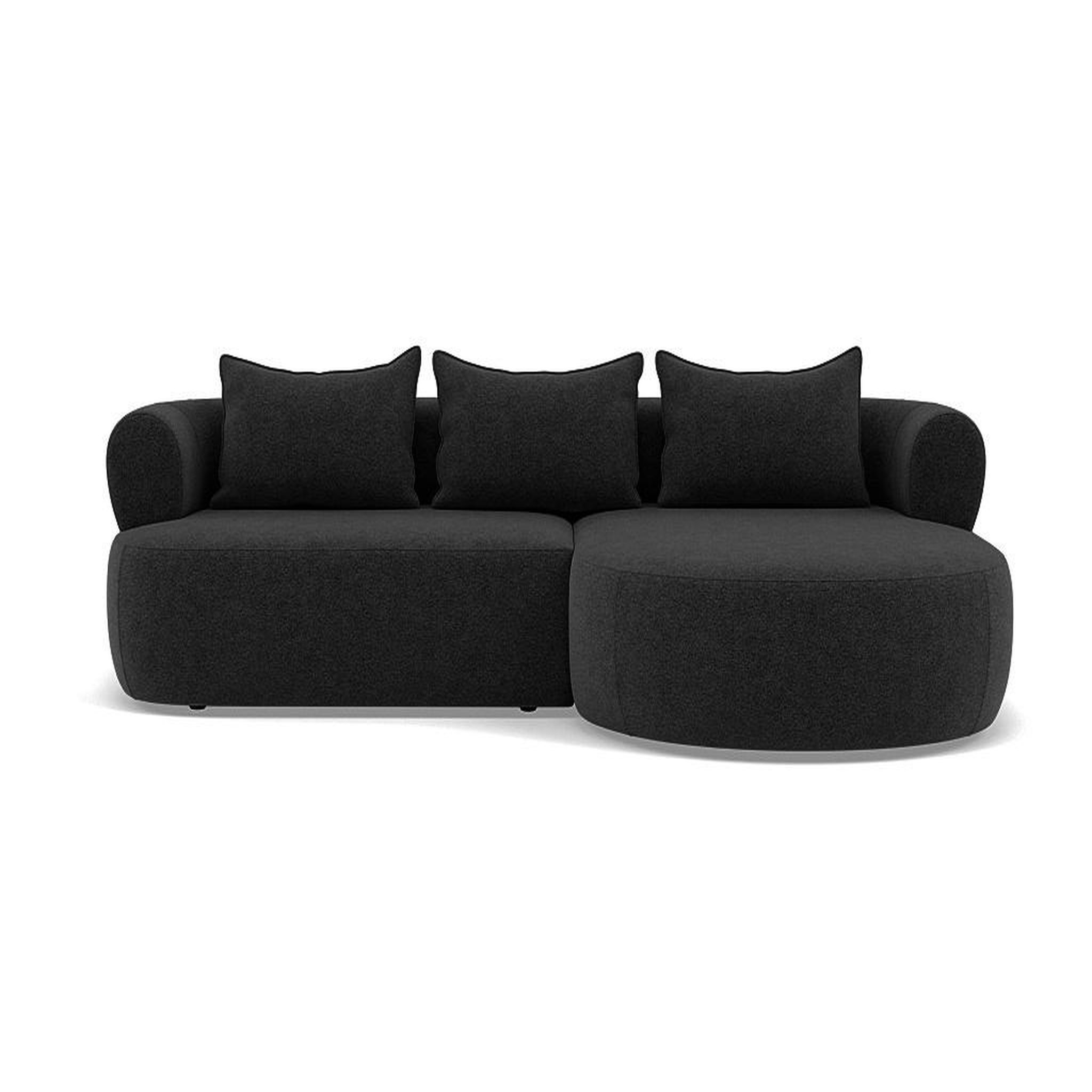 Voir la diapositive 1 : BEST MOBILIER Angela - canapé d'angle droit 4 places en velours texturé