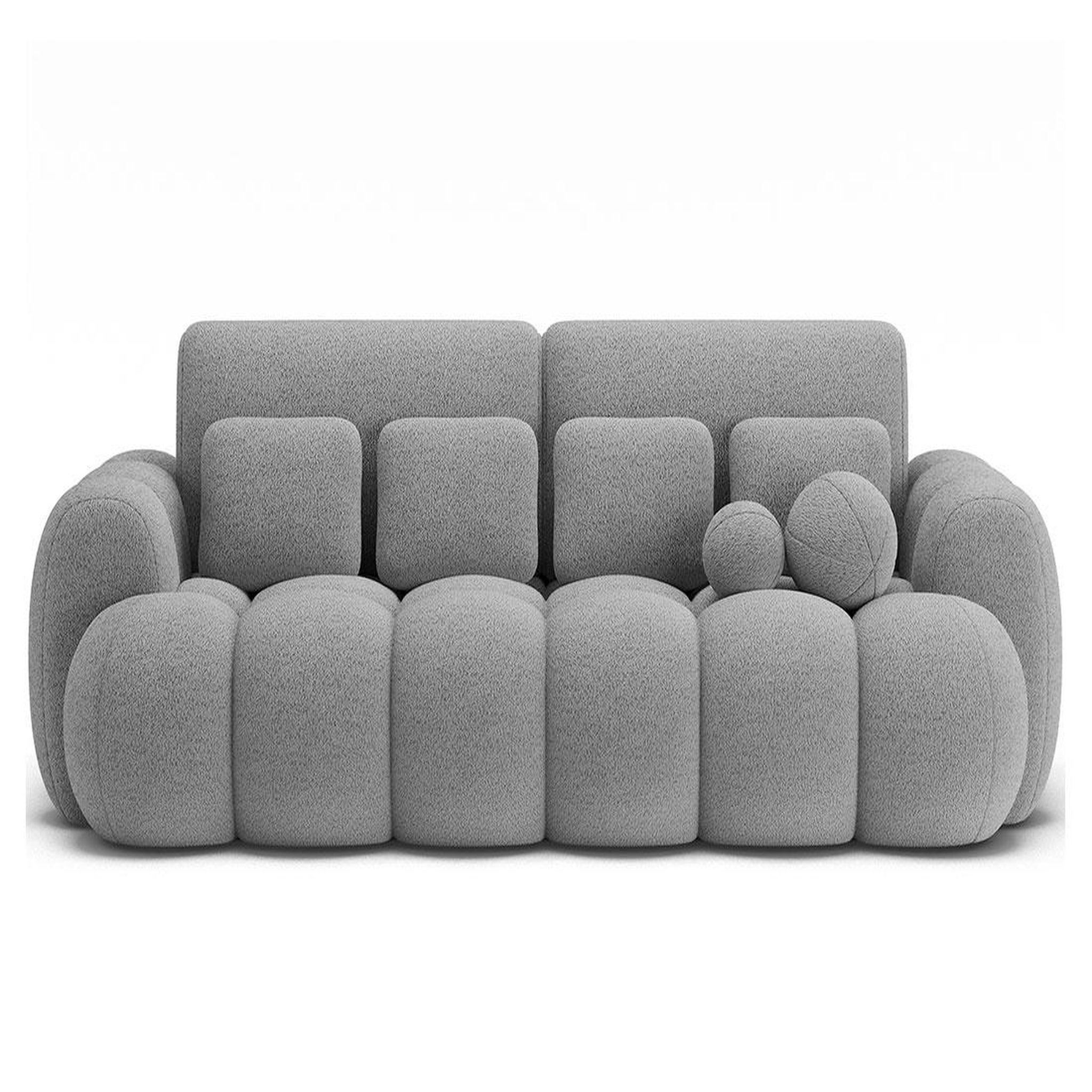 Voir la diapositive 1 : BEST MOBILIER Dorian - canapé droit 3 places convertible avec coffre en tissu bouclette