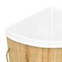Voir la diapositive 5 : VIDAXL Panier a linge d'angle Bambou 60 L