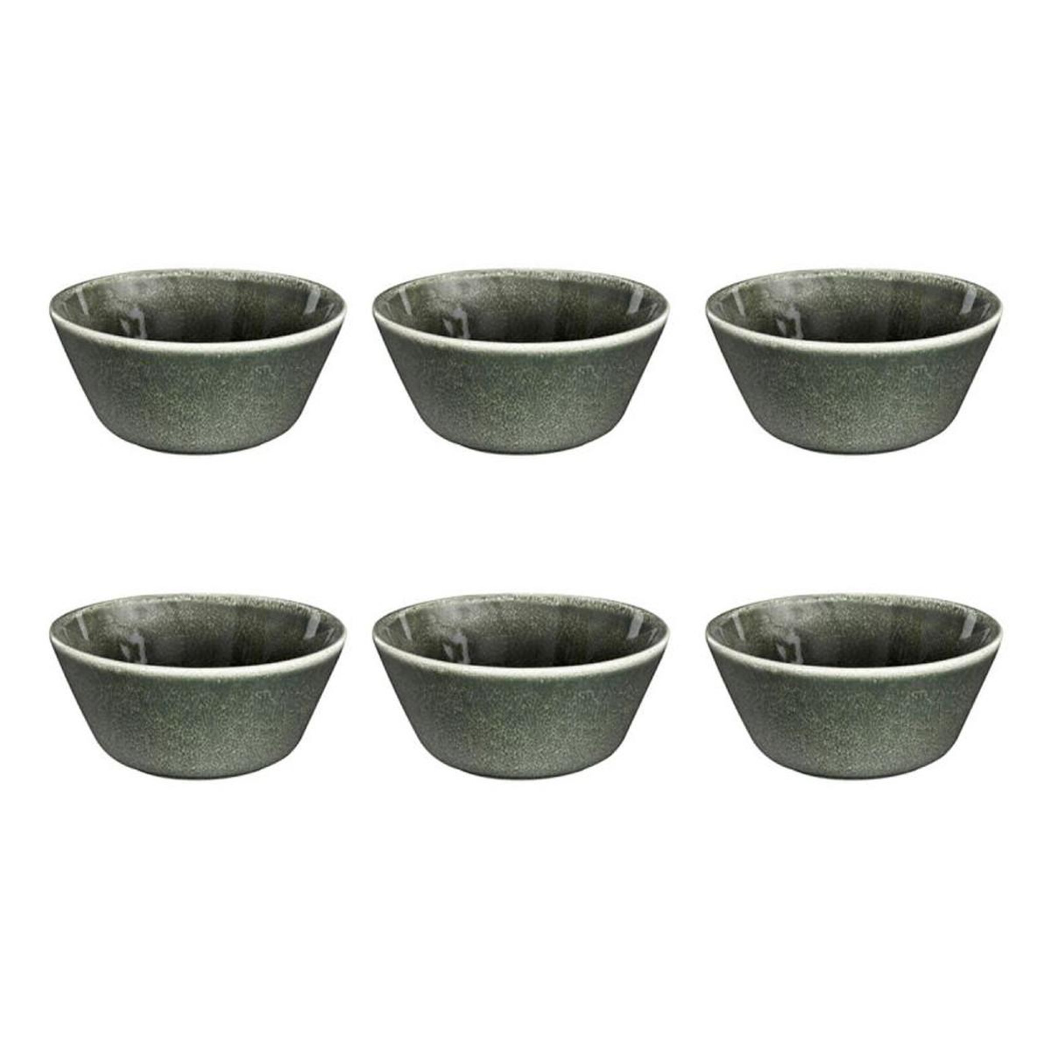 The Home Deco Factory Lot de 6 bols en céramique  black forest  15cm vert