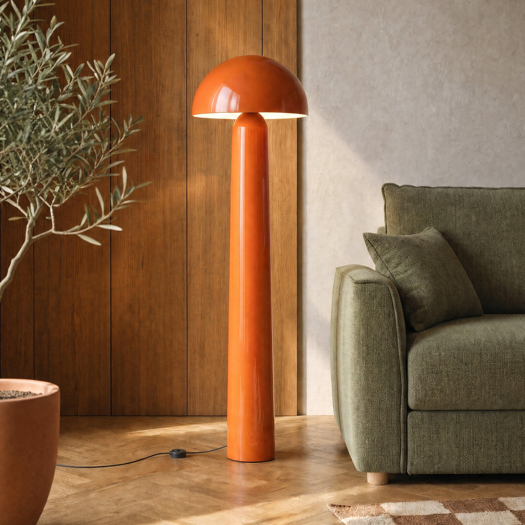 Voir la diapositive 2 : MAISON PAVANE Lampadaire en métal orange-clara