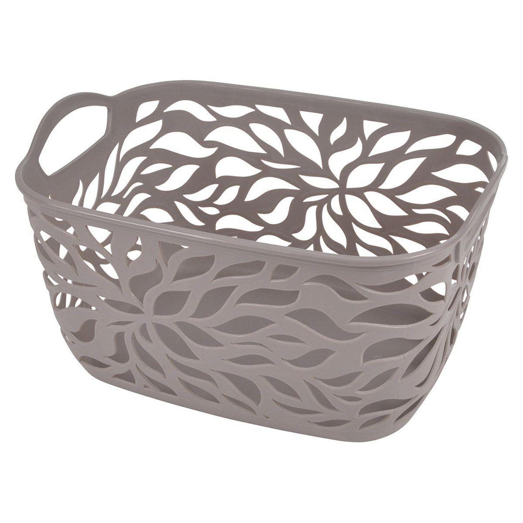HOMEA Panière à linge  motif végétal  7,5l taupe
