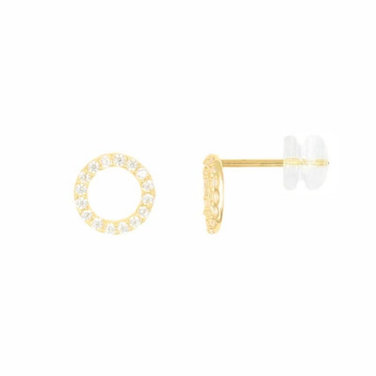 L'ATELIER D'AZUR Boucles d'Oreilles Or Jaune - Pavées de Zirconiums - Femme