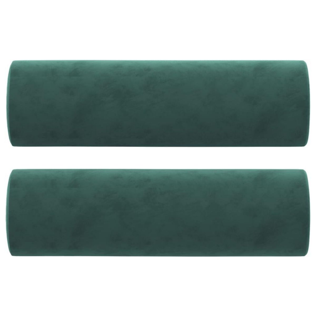 VIDAXL Coussins decoratifs lot de 2 Vert fonce Ø15x50 cm Velours