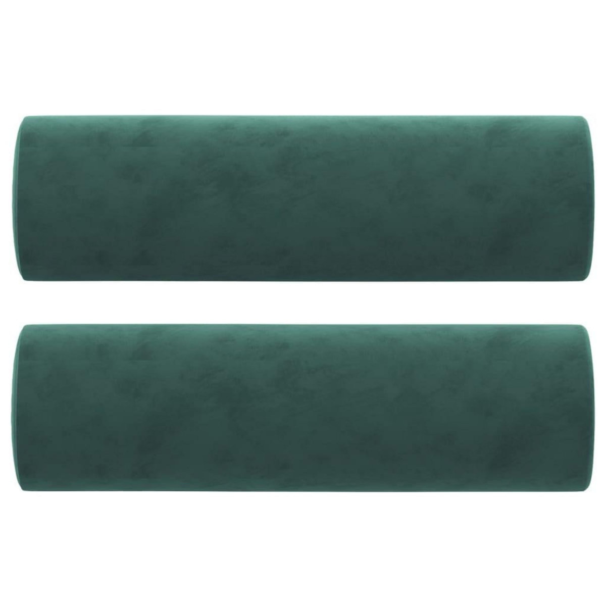 VIDAXL Coussins decoratifs lot de 2 Vert fonce Ø15x50 cm Velours