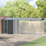 VIDAXL Aviary pour oiseaux avec extension anthracite 210x640x247 cm en acier