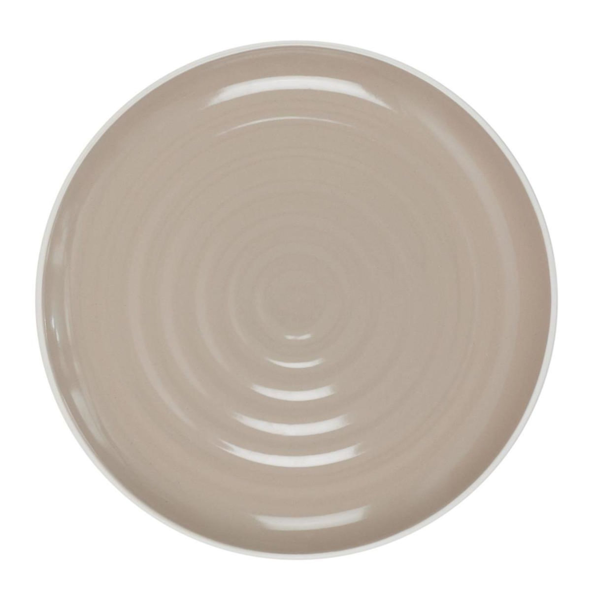 Paris Prix Lot de 6 Assiettes Plates  Bicolore Mania  27cm Beige