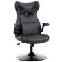 Voir la diapositive 1 : VINSETTO Vinsetto Fauteuil gaming fauteuil de bureau gaming base ronde métal pivotante 360° hauteur réglable coussins intégrés revêtement synthétique noir