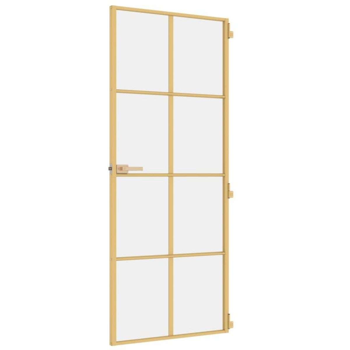 VIDAXL Porte interieure mince dore 83x201,5 cm verre trempe aluminium