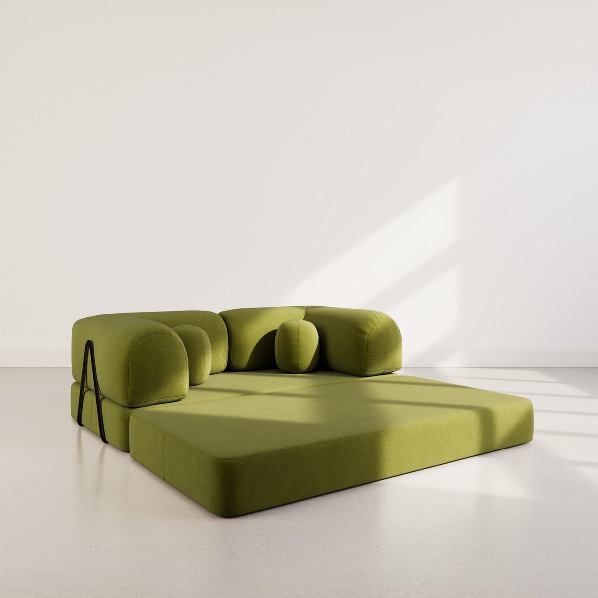 LISA DESIGN Nebula - canapé 3 places convertible en velours texturé