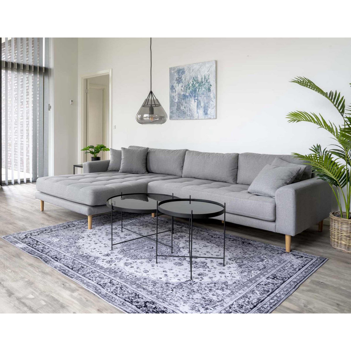 LISA DESIGN Glina - table basse ronde - métal et verre - 70 cm