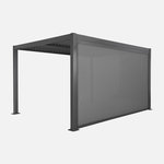 SWEEEK Pergola bioclimatique aluminium et acier 4x3m + 1 store 4m Palace. Coloris disponibles : Blanc