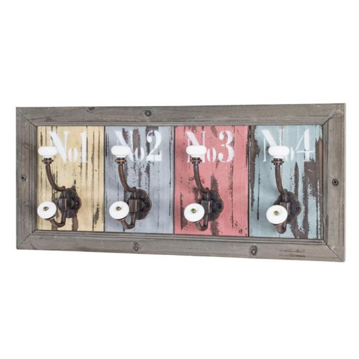 Paris Prix Patère Murale 4 Crochets  Optique  48cm Multicolore