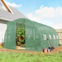 Voir la diapositive 6 : OUTSUNNY Serre tunnel de jardin - 12m², 295x400x200cm - porte et 8 fenêtres - bâche PE haute densité 140 g/m² - pour extérieur - vert