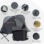 Voir la diapositive 5 : OUTSUNNY Ensemble tente de camping 3 en 1 avec lit de camp, tente, matelas gonflable gris