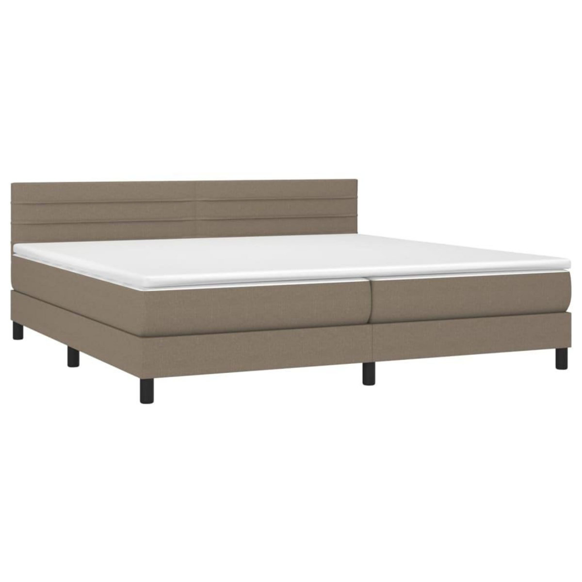 VIDAXL Sommier a lattes de lit et matelas et LED Taupe 200x200cm Tissu