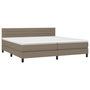Voir la diapositive 3 : VIDAXL Sommier a lattes de lit et matelas et LED Taupe 200x200cm Tissu