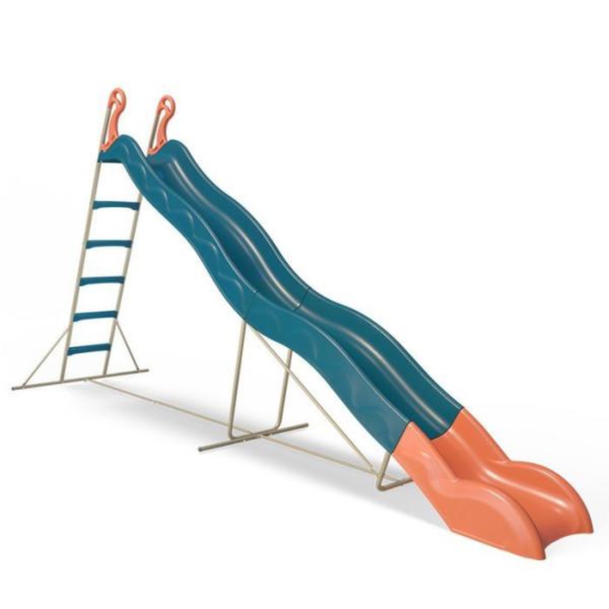 Voir la diapositive 2 : Trigano Toboggan - ALEO BY TRIGANO - Valou - 3,80 m - Bleu/corail - Pour enfants de 3 a 12 ans