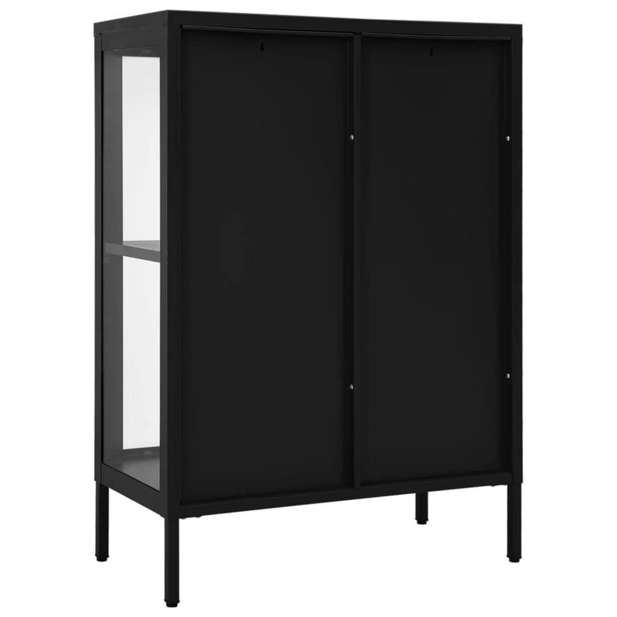 VIDAXL Buffet Noir 75x35x105 cm Acier et verre