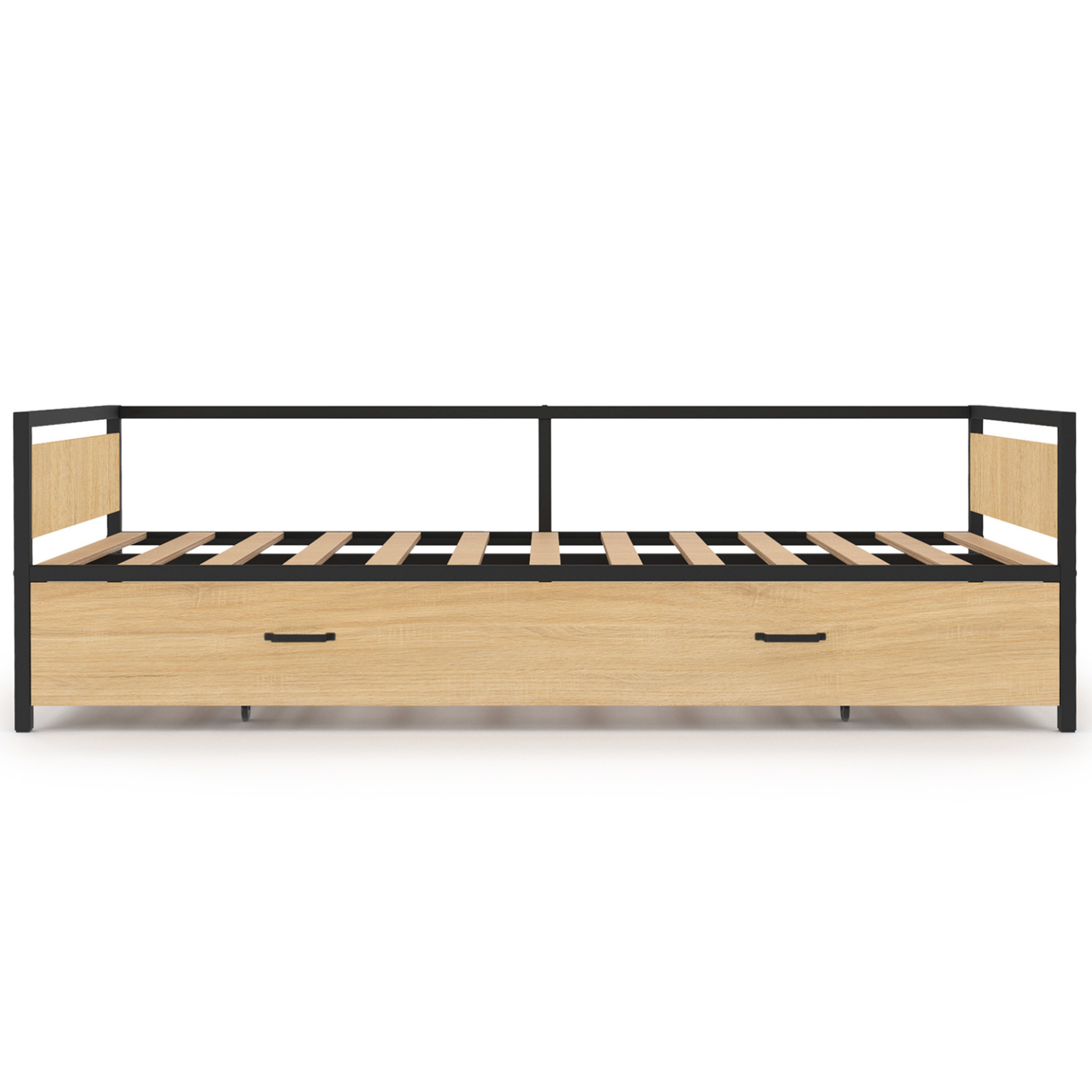 Voir la diapositive 3 : ID MARKET Lit banquette 90 x 190 cm detroit convertible 180 x 190 cm style industriel