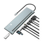 TECHLY Station d'accueil USB-C Techly IUSB31C-DOCK12DPHD Gris foncé